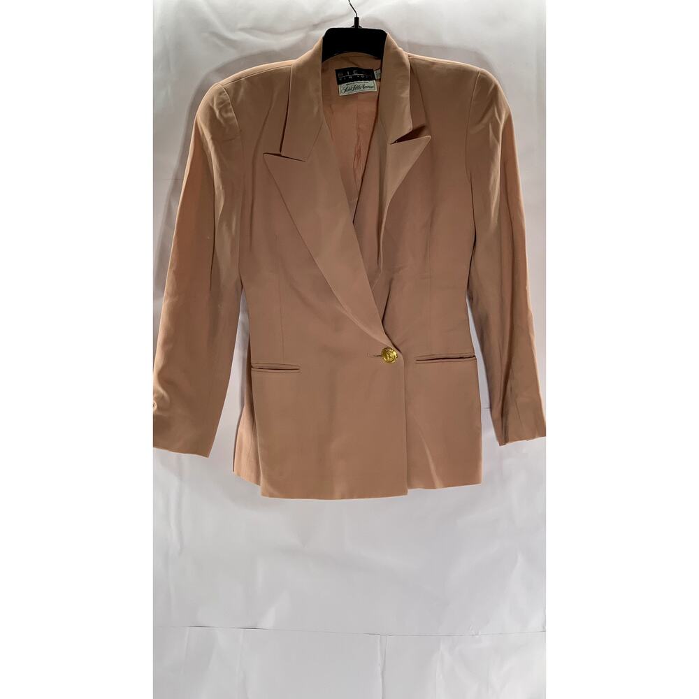 BICCI NEW YORK Women's Vintage Peach Wool Double Breast One-Button Blazer SZ 4